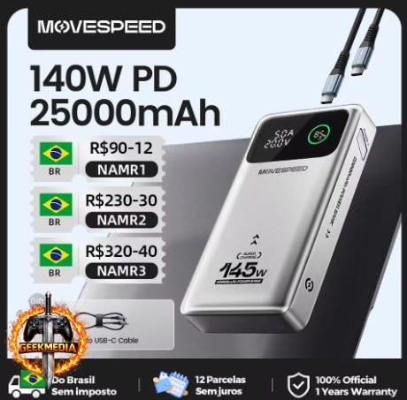 Powerbank Movespeed M25 Pro 25.000mAh 140W