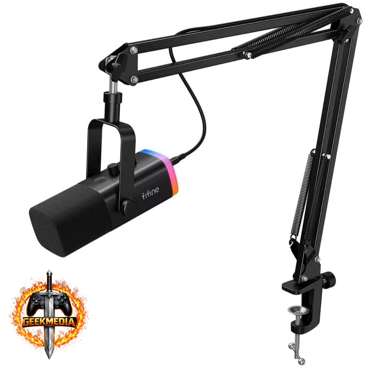 Microfone Fifine Ampligame AM8T USB/XLR  Suporte