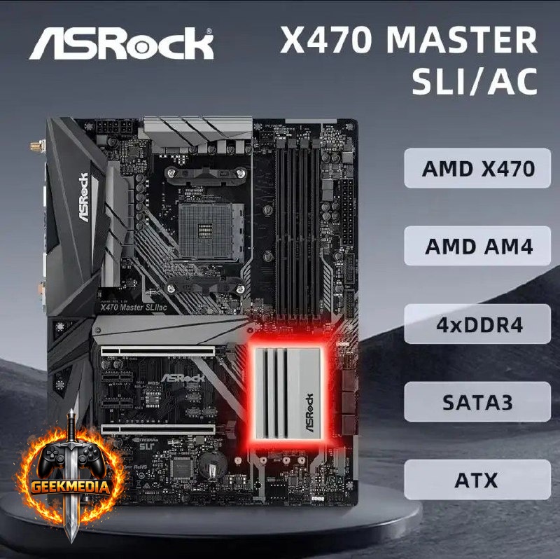 Placa Mãe Asrock X470 Master SLI/AC Usada