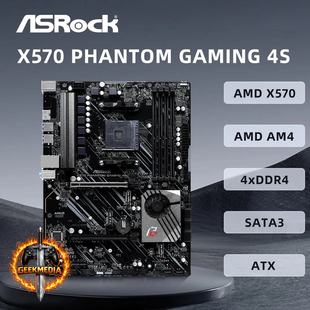 Placa Mãe Asrock X570 Phantom Gaming 4s (Usada)