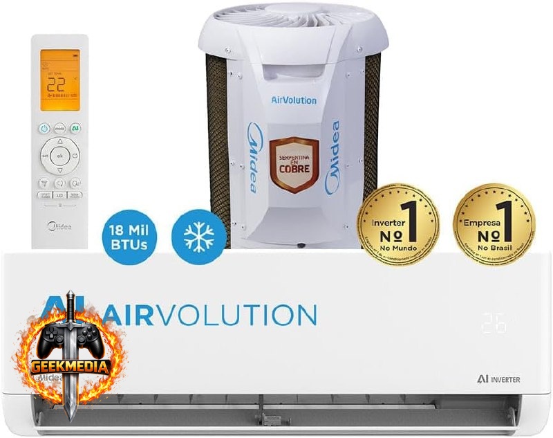 Midea Ar-Condicionado Split 18.000 BTUs AI AirVolution Frio