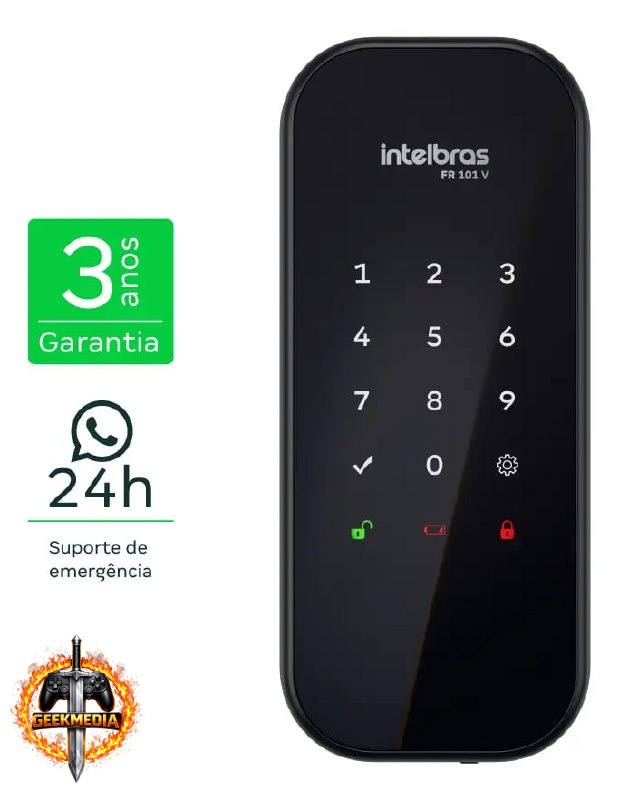 Fechadura Digital De Sobrepor Fr 101 V Preta Intelbras