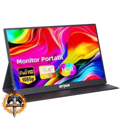 Bettdow Monitor Portatil 15,6'' FHD 1080P