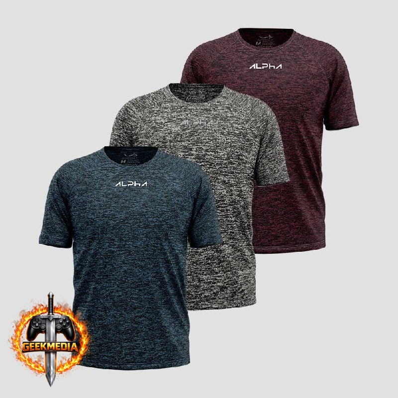 Kit 3 Camisetas Dry Alpha Masculina
