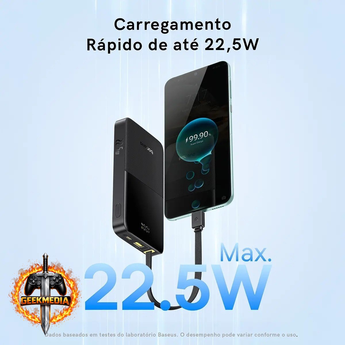Power Bank Baseus Turbo Bipow2 Pro 20000mAh 22.5W Preto