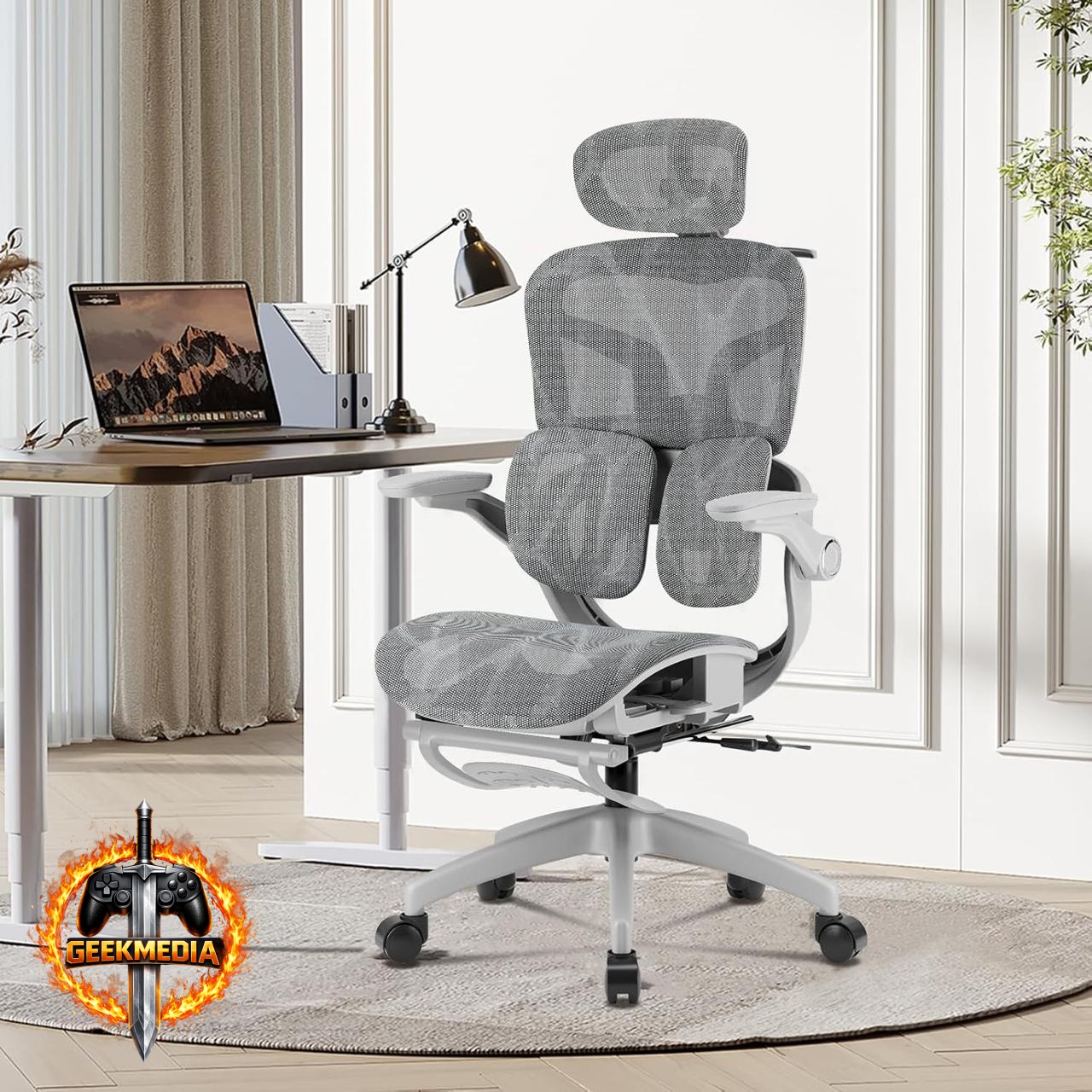 Cadeira de Escritório Ergonômica Python Fly Cinza
