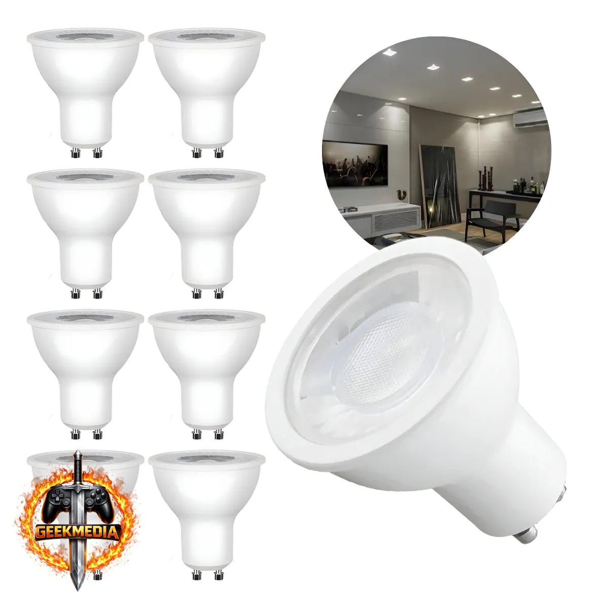 Kit 10 Lâmpada Led Dicroica Gu10 Bivolt 6w-7w