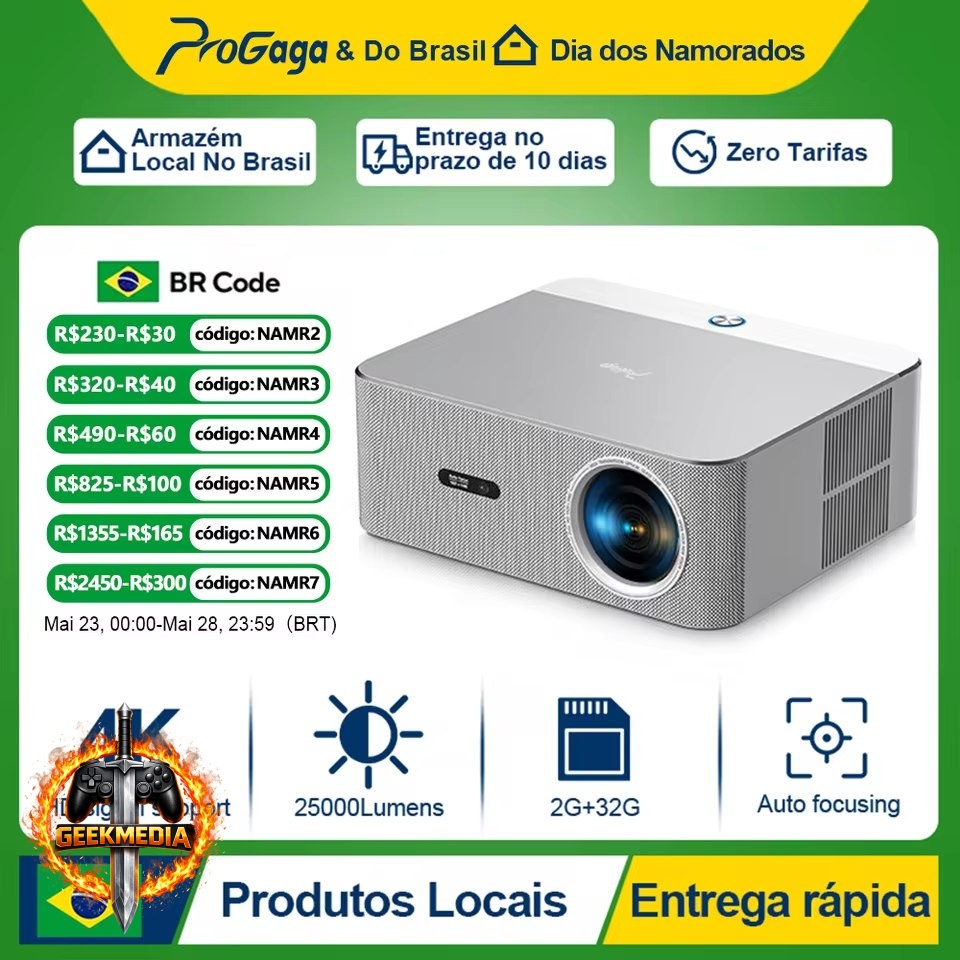 Projetor PROGAGA PG610W Full HD 1080P Android