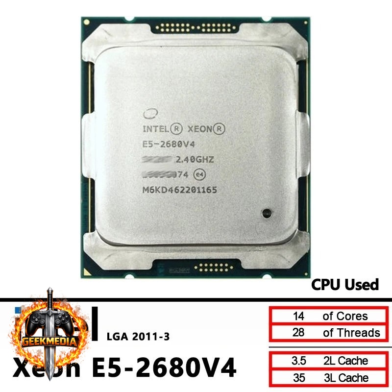 Processador Intel Xeon E5 2680v4 (2 unidades)
