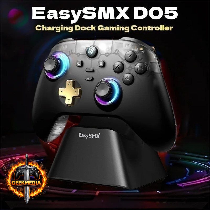 Controle Easysmx D05 com Dock Carregamento, RGB, Hall Effect