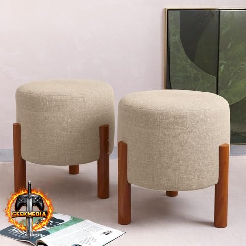 Kit 2 Puff Banquinho Redondo Decorativo Thor