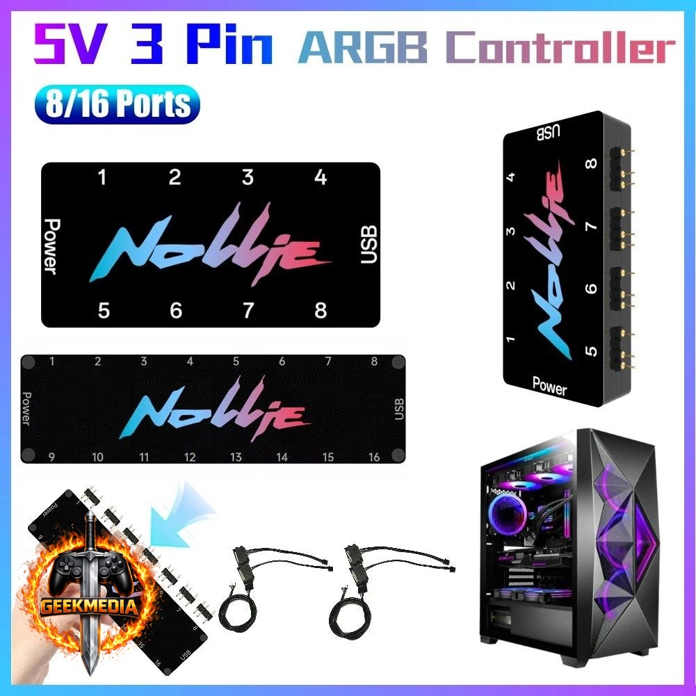Controlador ARGB 5V 3PIN Nollie (2 unidades)