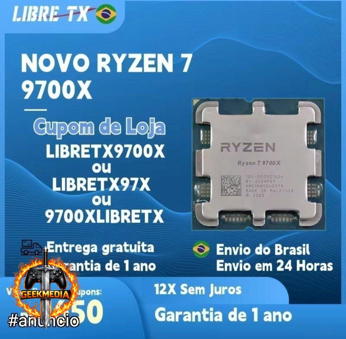 Processador AMD Ryzen 7 9700X