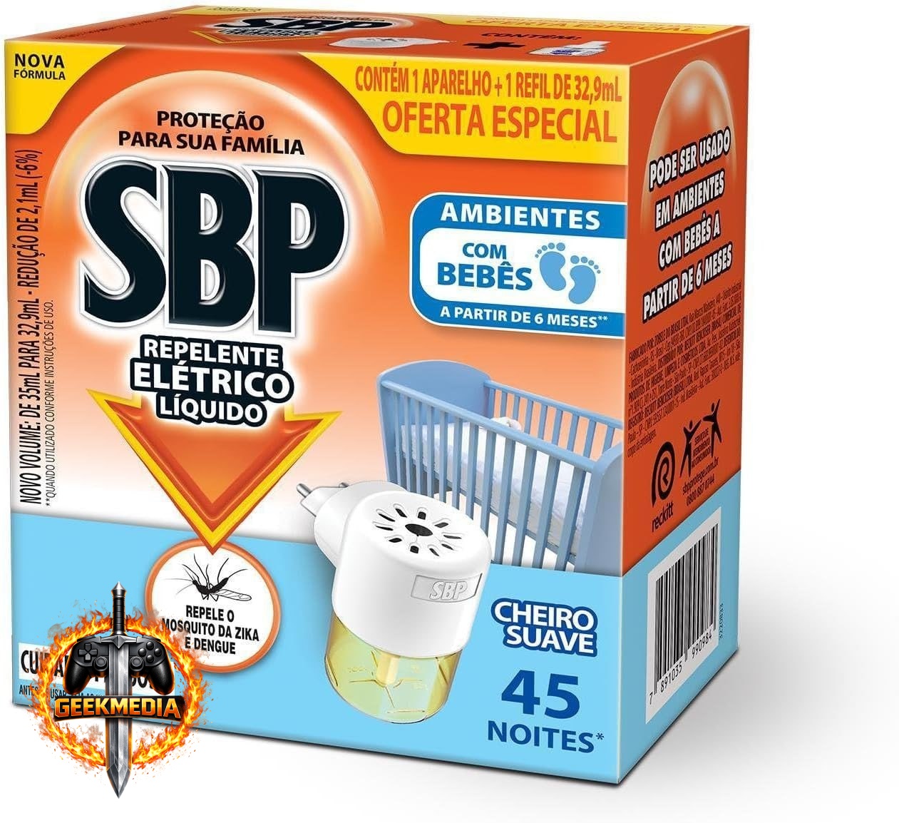 Repelente Elétrico Líquido SBP 45 Noites