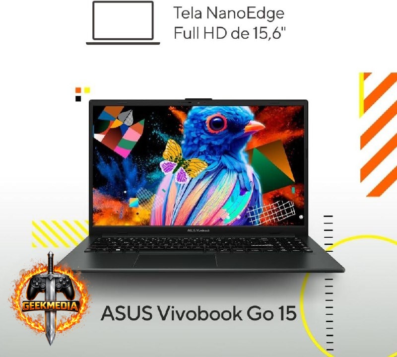 Notebook ASUS Vivobook Go 15 Ryzen 5 16GB 512GB