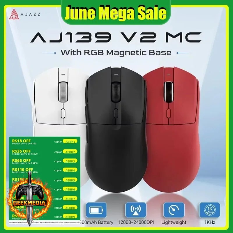 Mouse Gamer Com Dock Ajazz AJ139 V2 MC