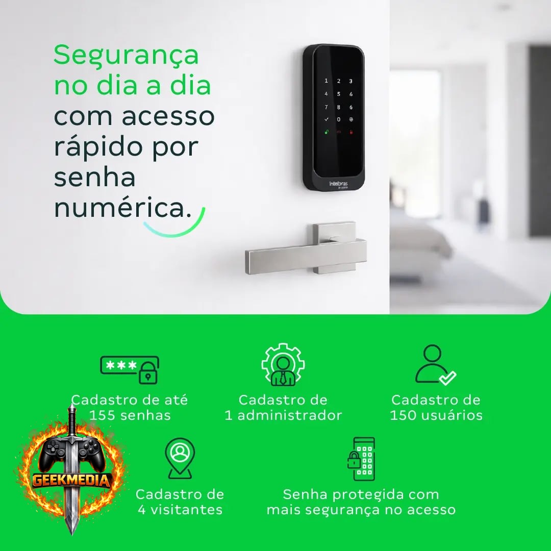 Fechadura Digital Intelbras Sobrepor FD 1000 D - Preta