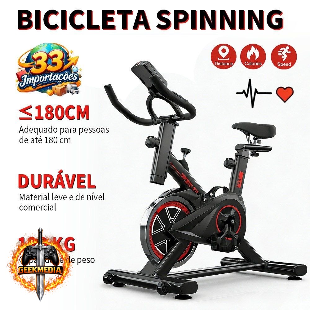 Bicicleta Ergométrica Spinning Profissional 120kg
