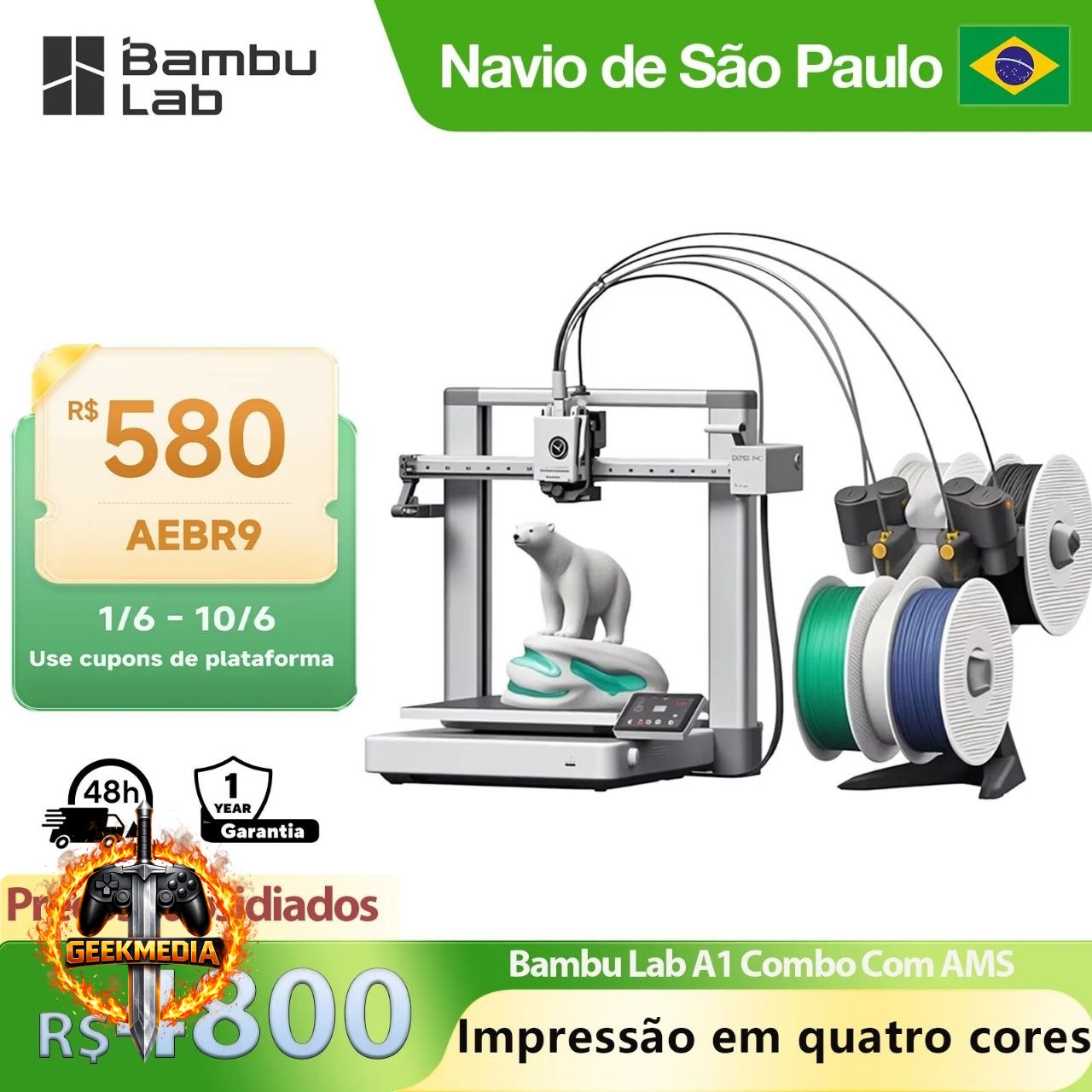 Bambu Lab A1 Combo 3D Printer