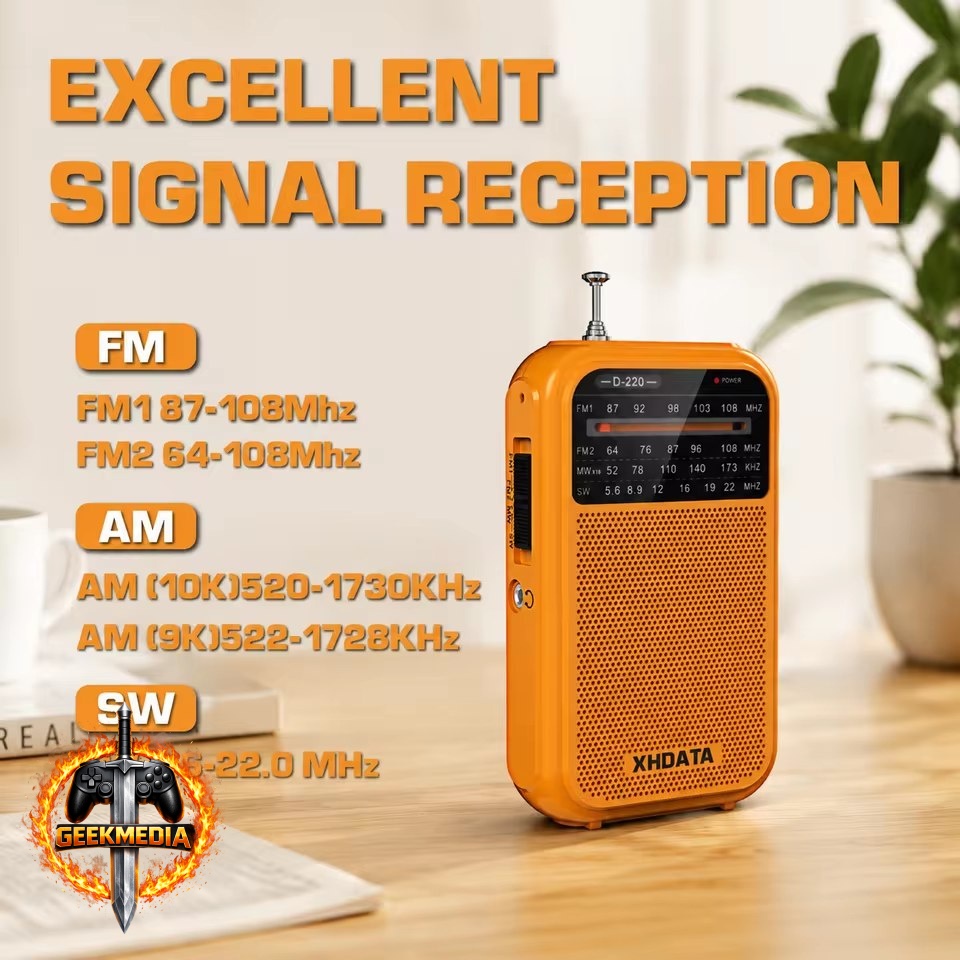 Rádio Portátil D220 XHDATA DSP Banda Mundial