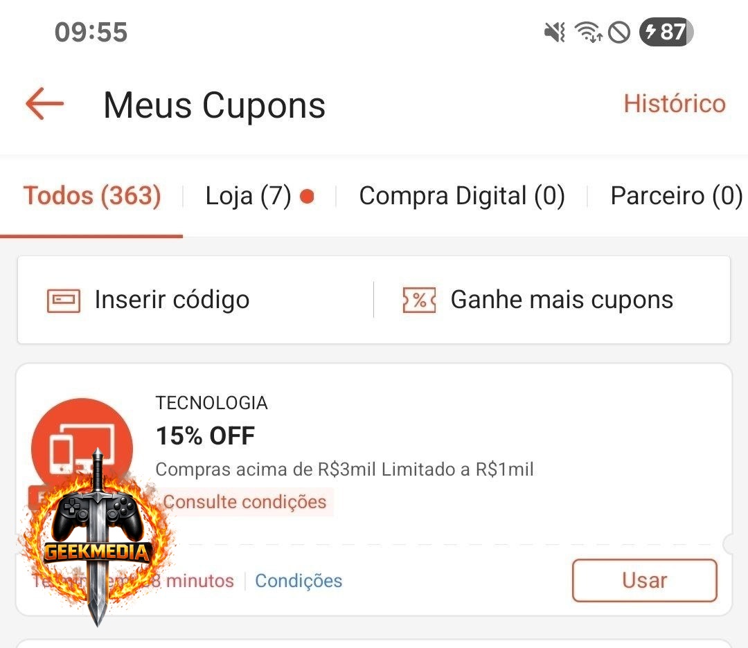 Cupom Exclusivo de R1000 na Shopee