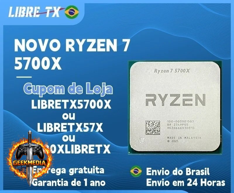 Processador AMD Ryzen R7 5700X CPU AM4