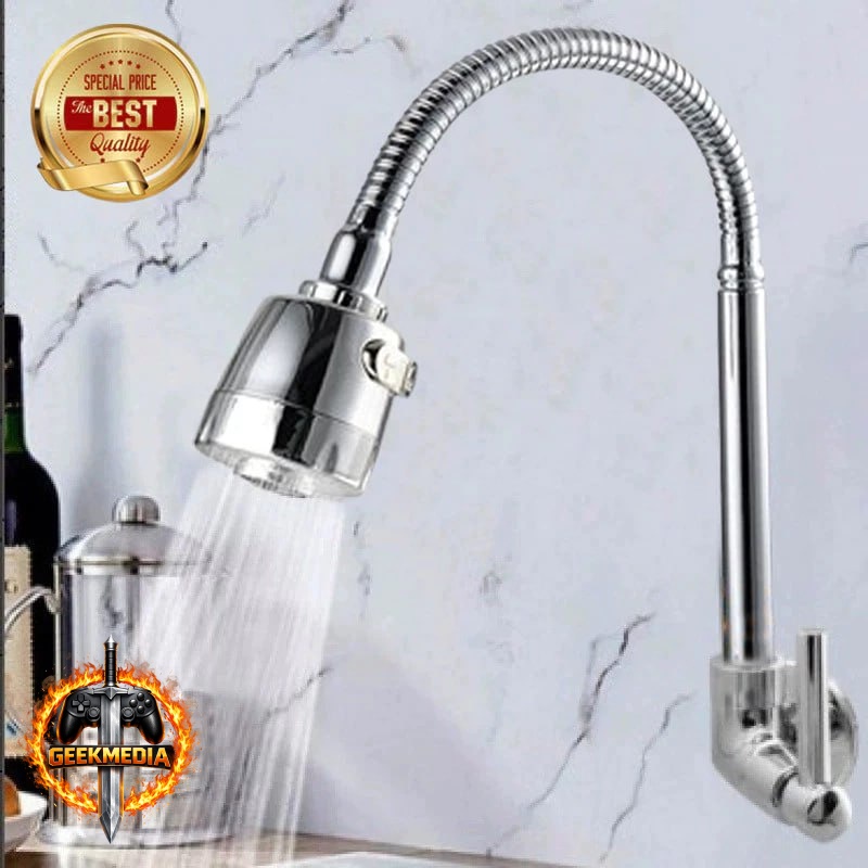 Torneira Giratória 360 Inox Prata