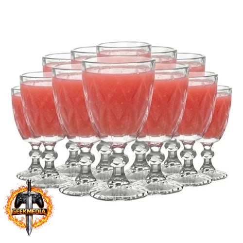 Kit 12 Taças Diamond Vidro Grosso Luxo Ruvolo