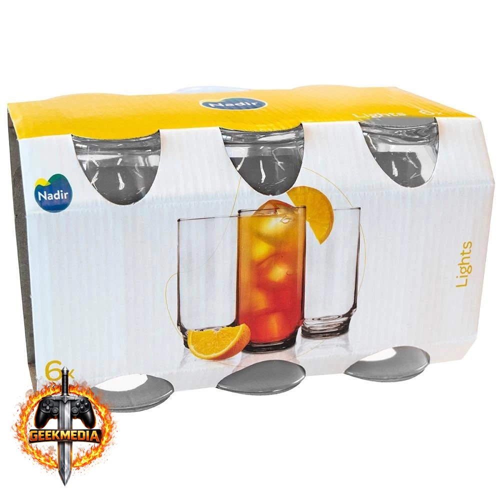 Conjunto 6 Copos Lights em Vidro 300 ml Nadir