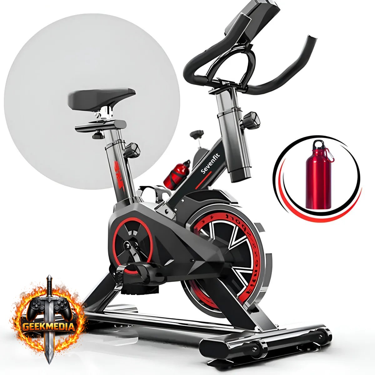 Bicicleta Ergométrica Fitness Cardio Musculação 6kg Preto Vermelho