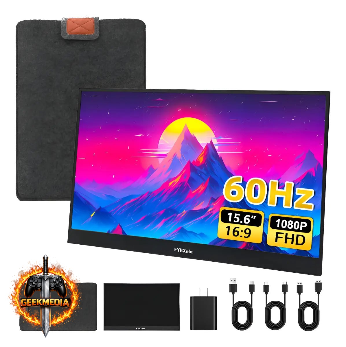 Monitor Portátil Fyhxele 15.6" 1080p HDR HDMI IPS