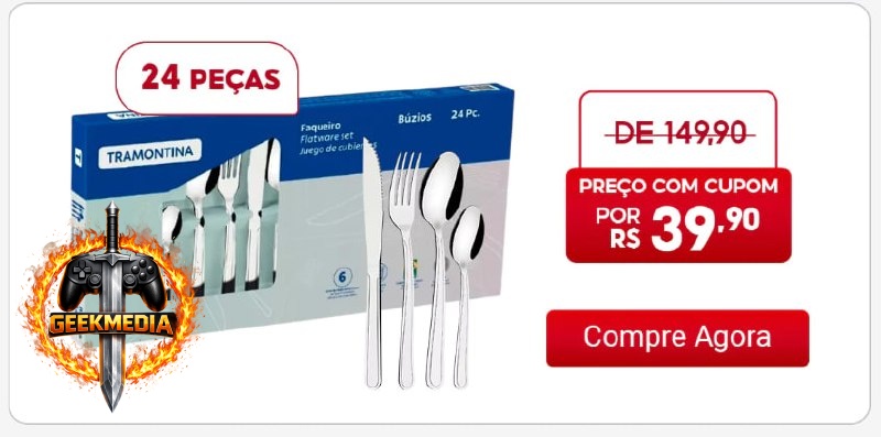 Kit Faqueiro Búzios 24 Peças Aço Inox Tramontina