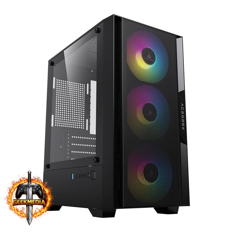 Gabinete Gamer Acegeek Stratus Mesh Rainbow Mid-Tower