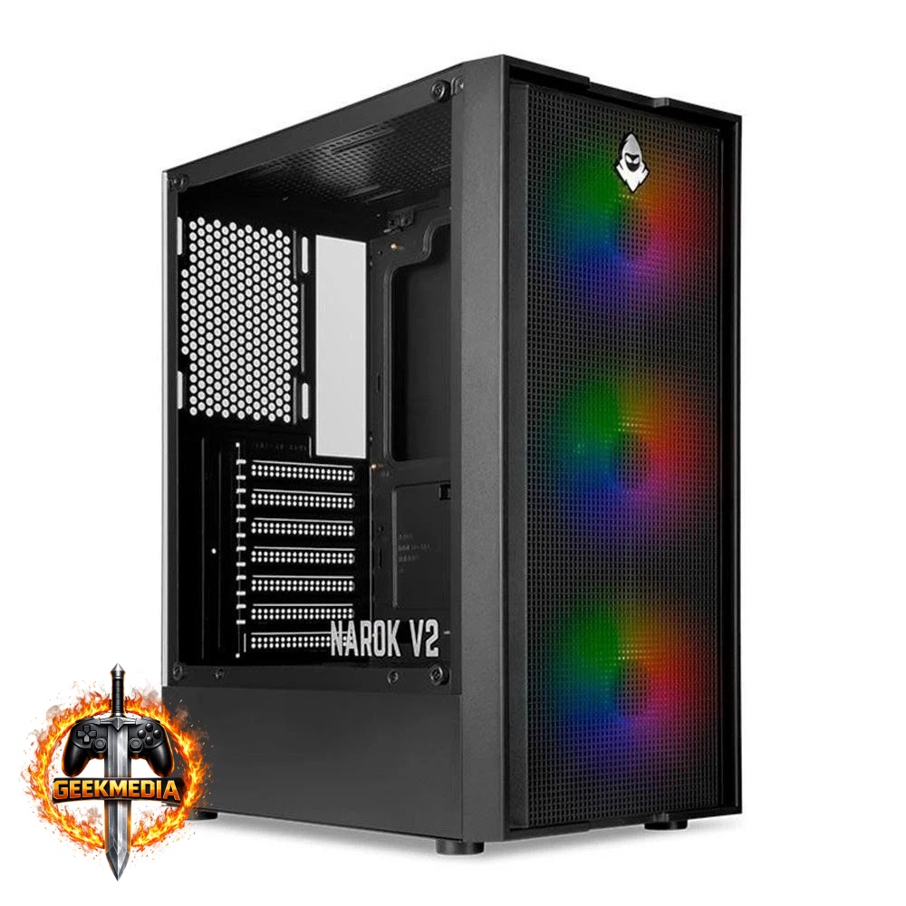 Gabinete Gamer Mancer Narok V2 com 3 Fans
