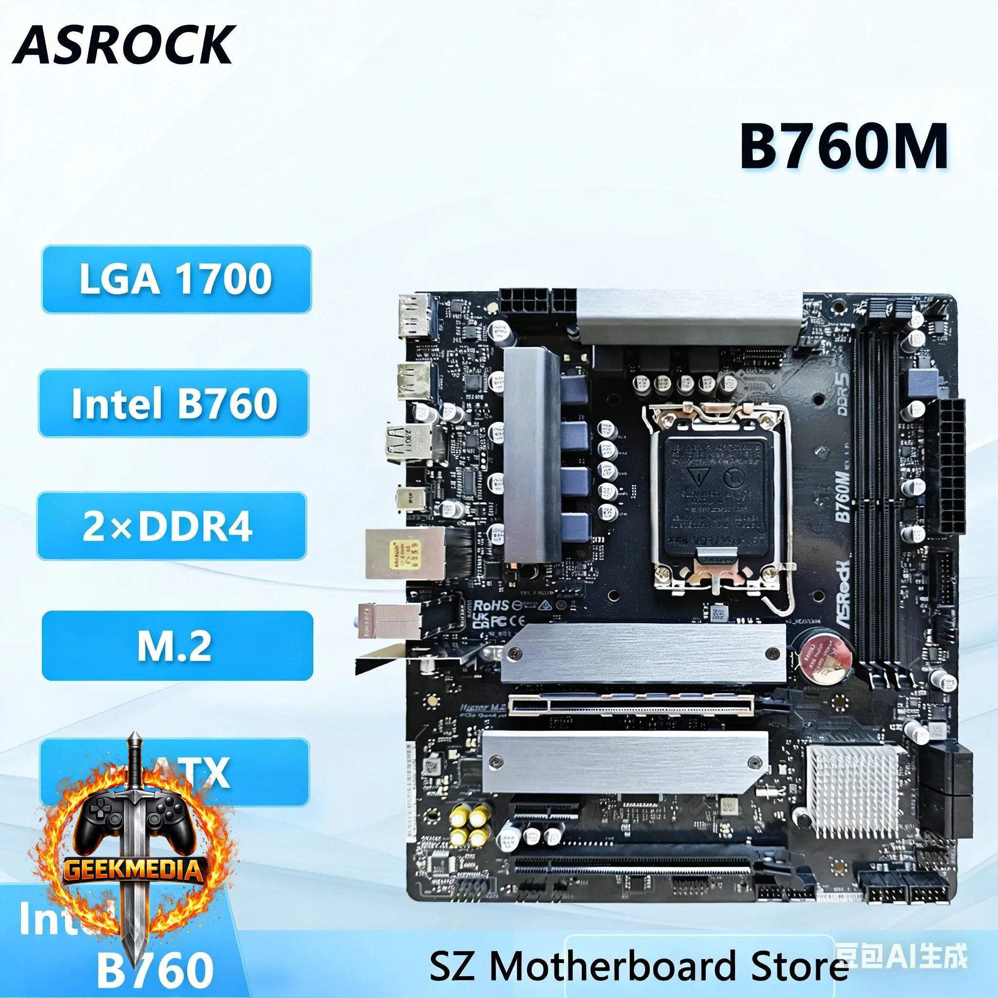 Placa Mãe ASRock B760 LGA 1700 DDR4 (Usada)