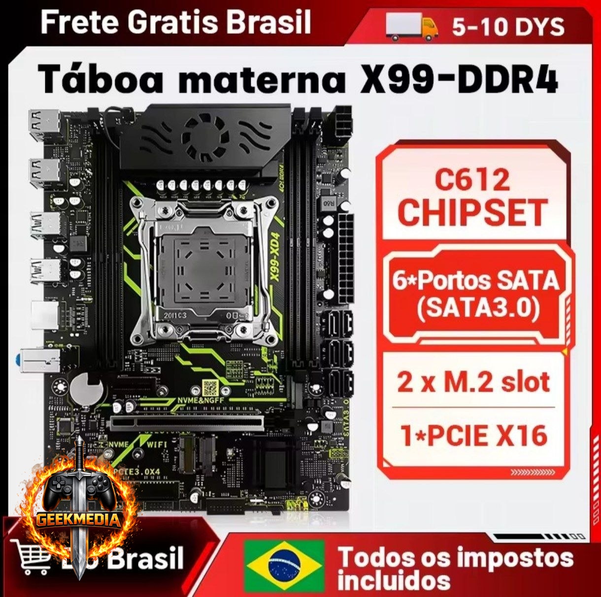 Placa mãe X99 SZSJKJ XD4