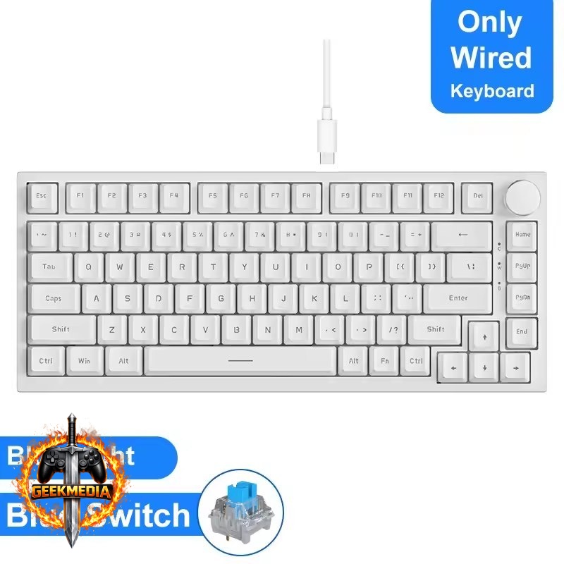 Ajazz AK820 Led White Teclado Mecânico