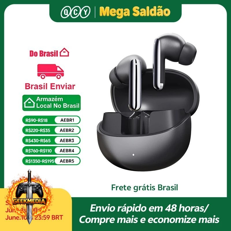 Fones de ouvido QCY MeloBuds Pro ANC Bluetooth 5.3