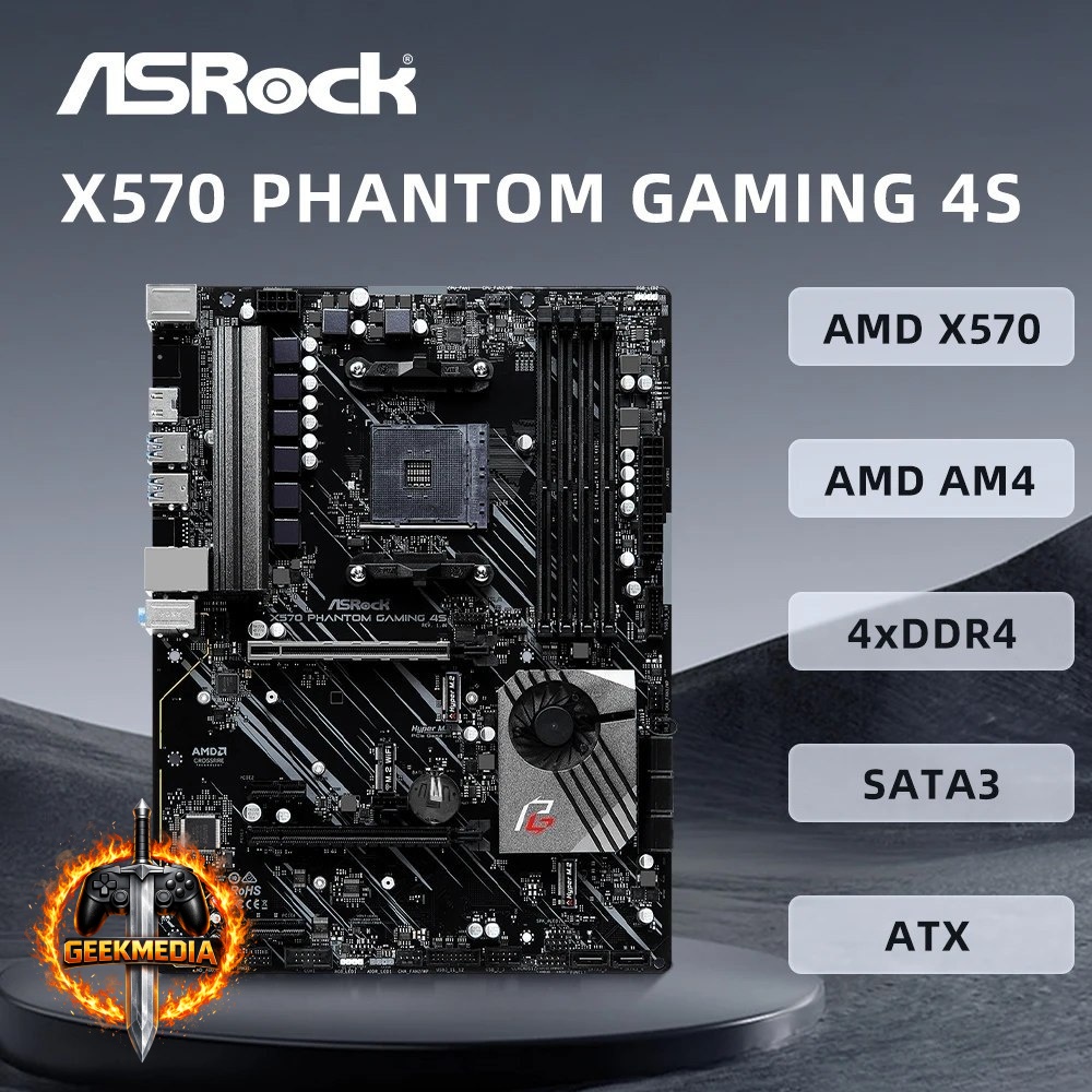 Placa Mãe Asrock x570 Phantom Gaming 4S DDR4 AM4