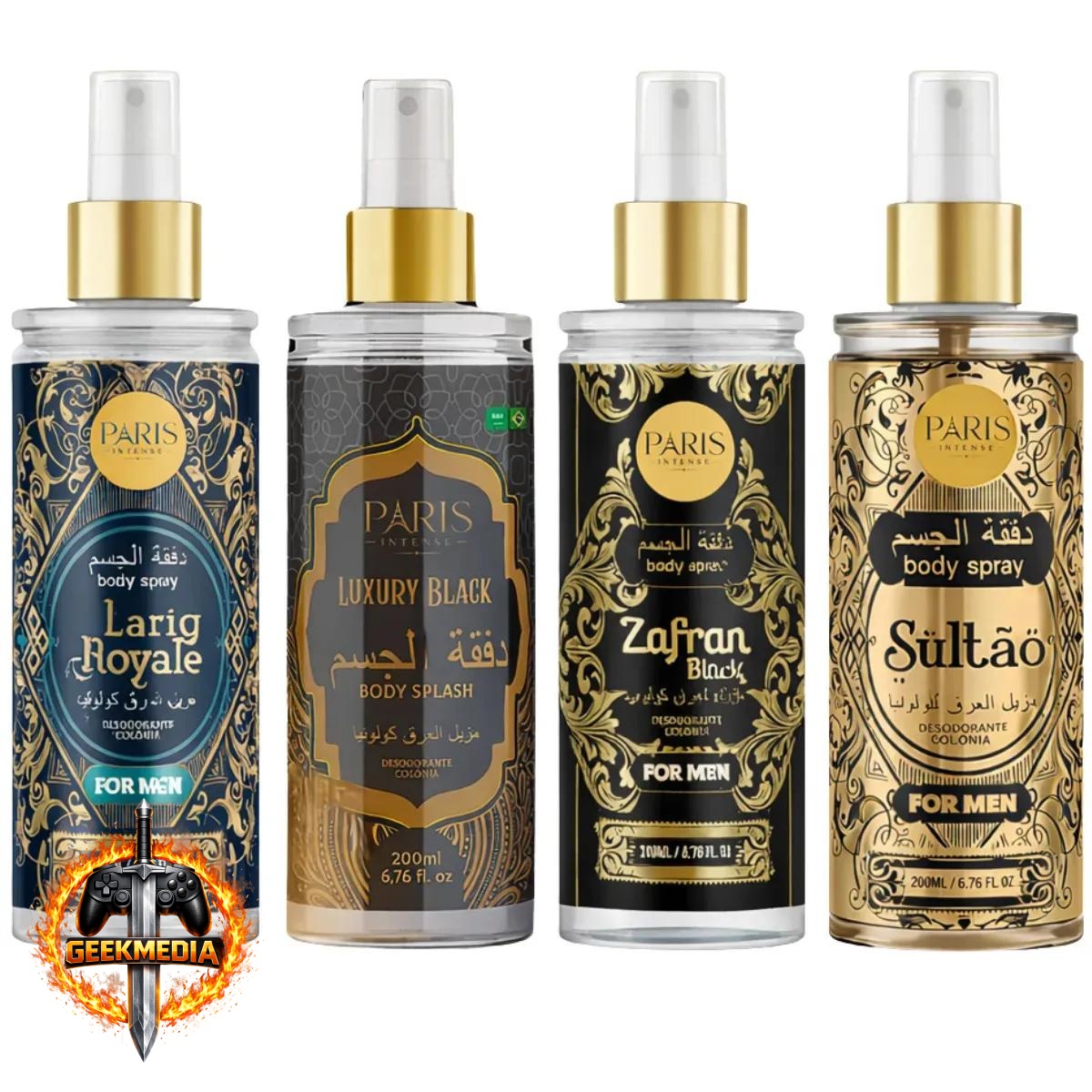 Kit 4 Body Splash Árabe Masculino Soul Cosméticos