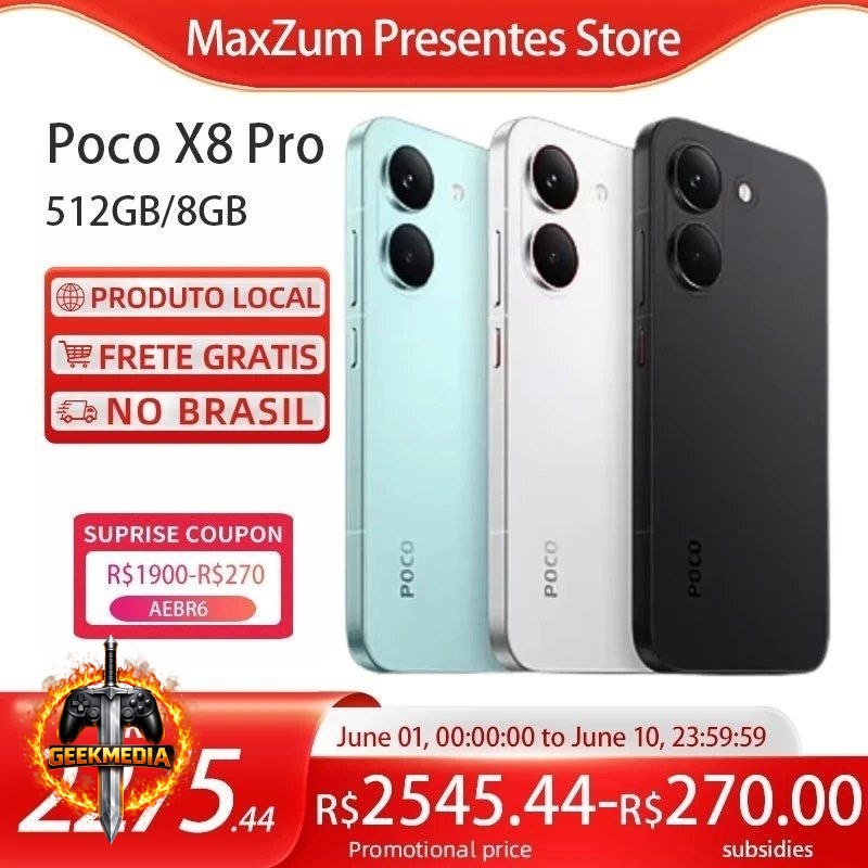 Poco X8 PRO 5GB, 512GB/8GB Versão Global