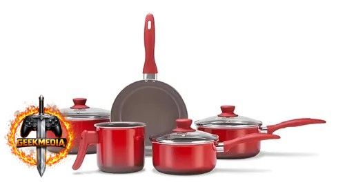 Conjunto 5 Panelas Ceramic Life Easy Brinox Vermelho