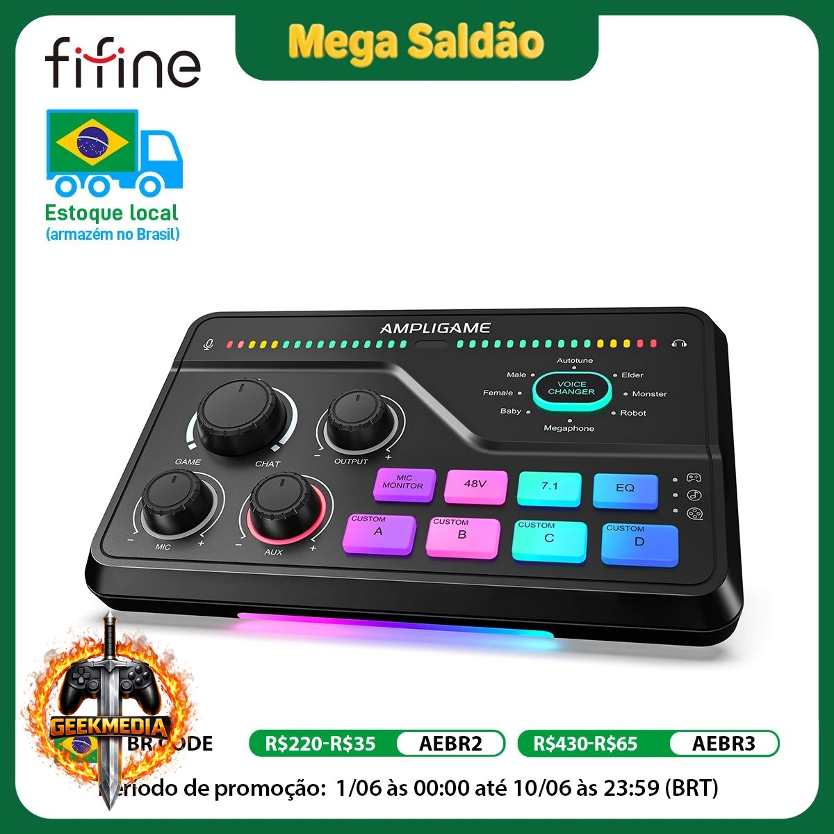 Mixer para jogos FIFINE SC8