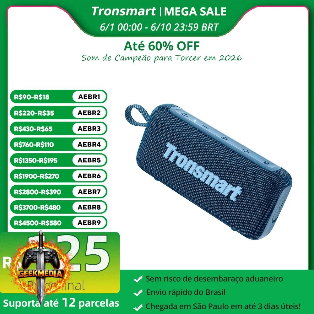 Caixa de Som Tronsmart Trip Bluetooth 5.3 IPX7
