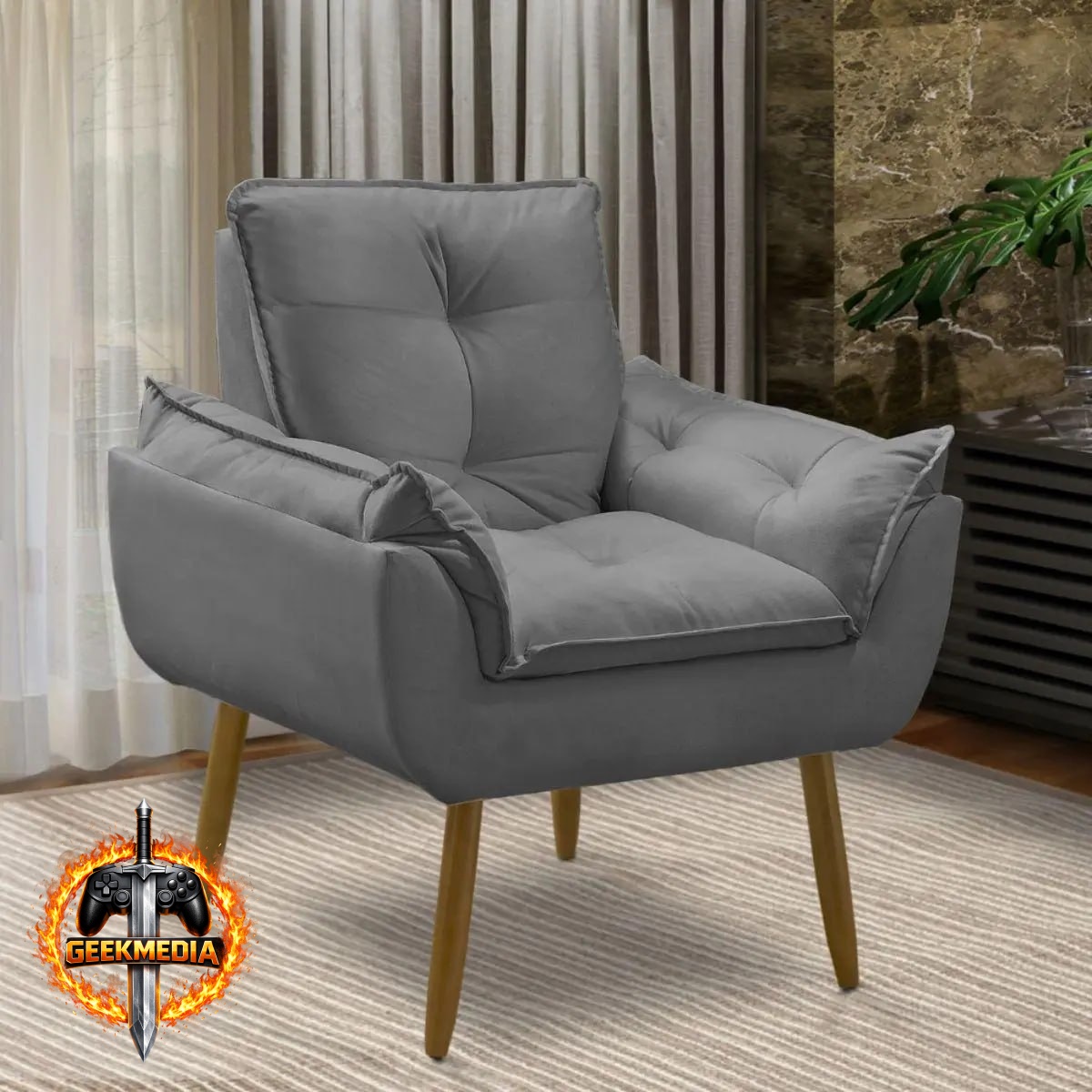 Poltrona Decorativa Opala Suede