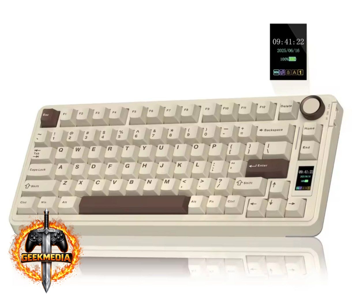 Teclado Mecânico AULA S75Pro 75% TFT Screen  Knob