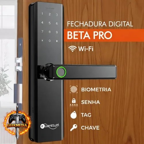 Fechadura Eletrônica Digital Kuanttum Beta Pro Wi-Fi
