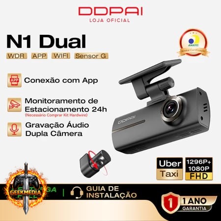 Câmera Veicular DDPAI N1 Dual 1296P1080P