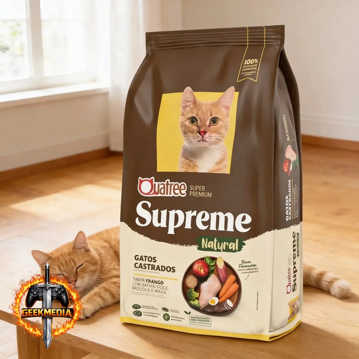 Ração Quatree Supreme Gatos Castrados Frango 10.1kg