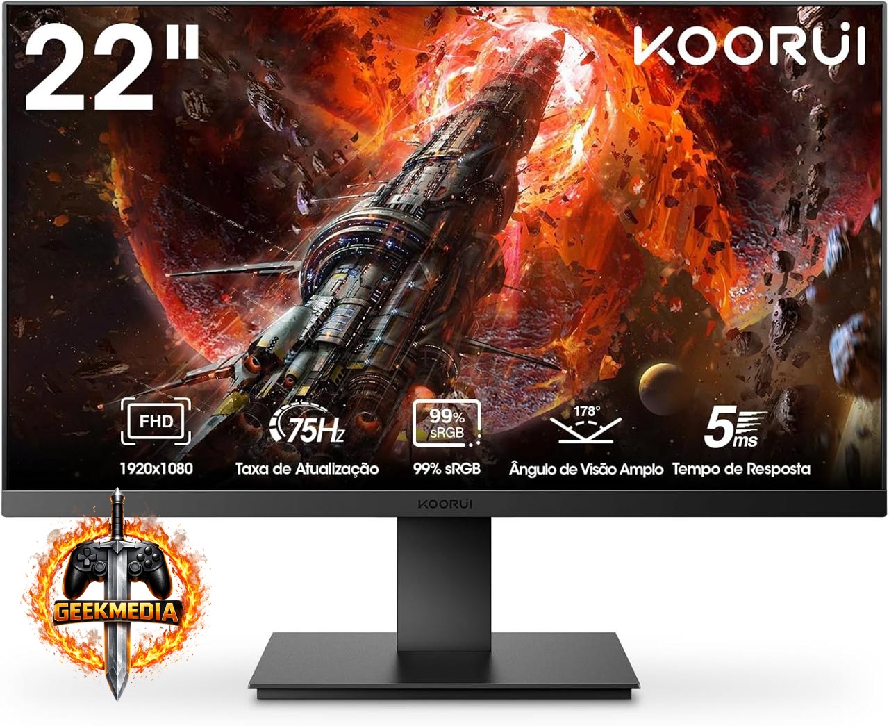 Monitor Koorui 22” FHD 75Hz VA